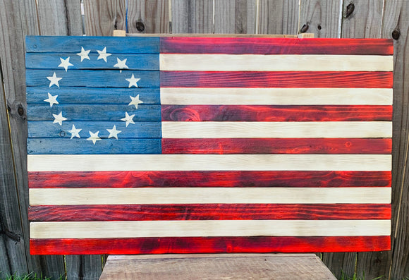 Classic Betsy Ross Wood Flag