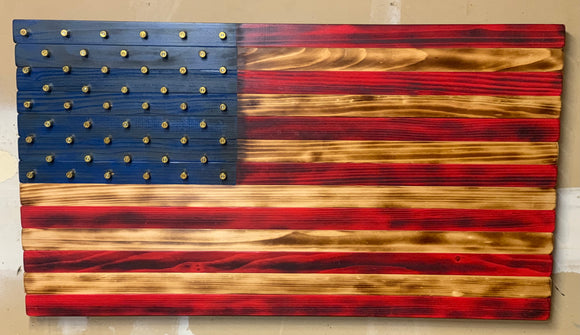 US Flag w/Red & Burned Stripes