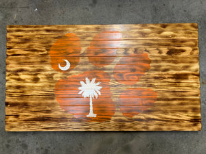 Clemson Paw Flag w/Palmetto Tree