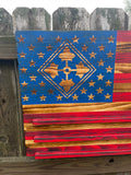 US Armed Forces Flag w/red & Burned Stripes